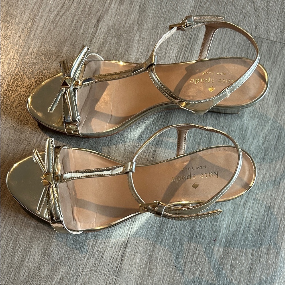 Kate Spade Metallic Gold Sandals - Picture 6 of 9